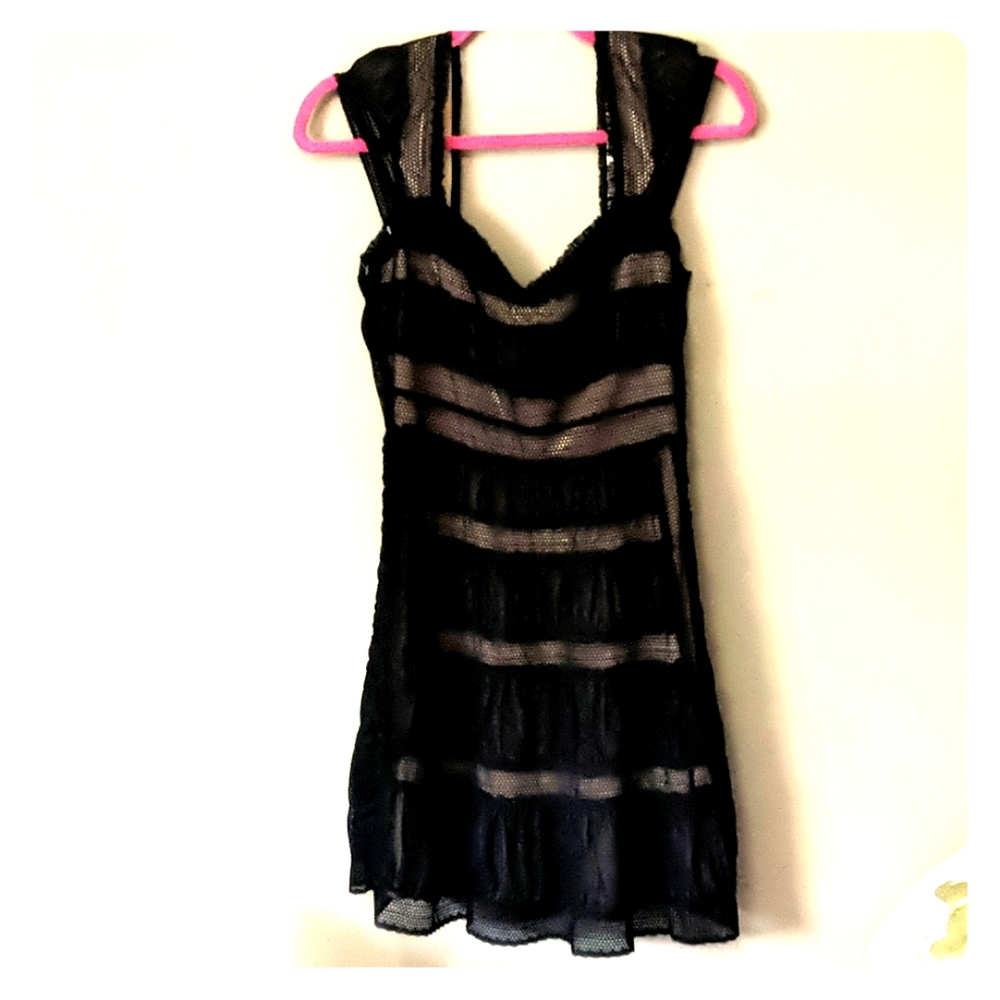 Free People black and light pink dress with lace